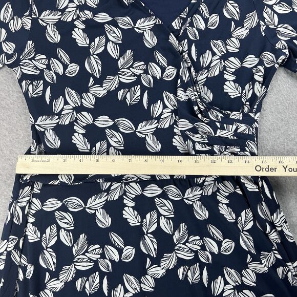 41 Hawthorn Dress Womens Large Navy Kaylee Surplice Neck Faux Wrap Midi Boho - Picture 7 of 16